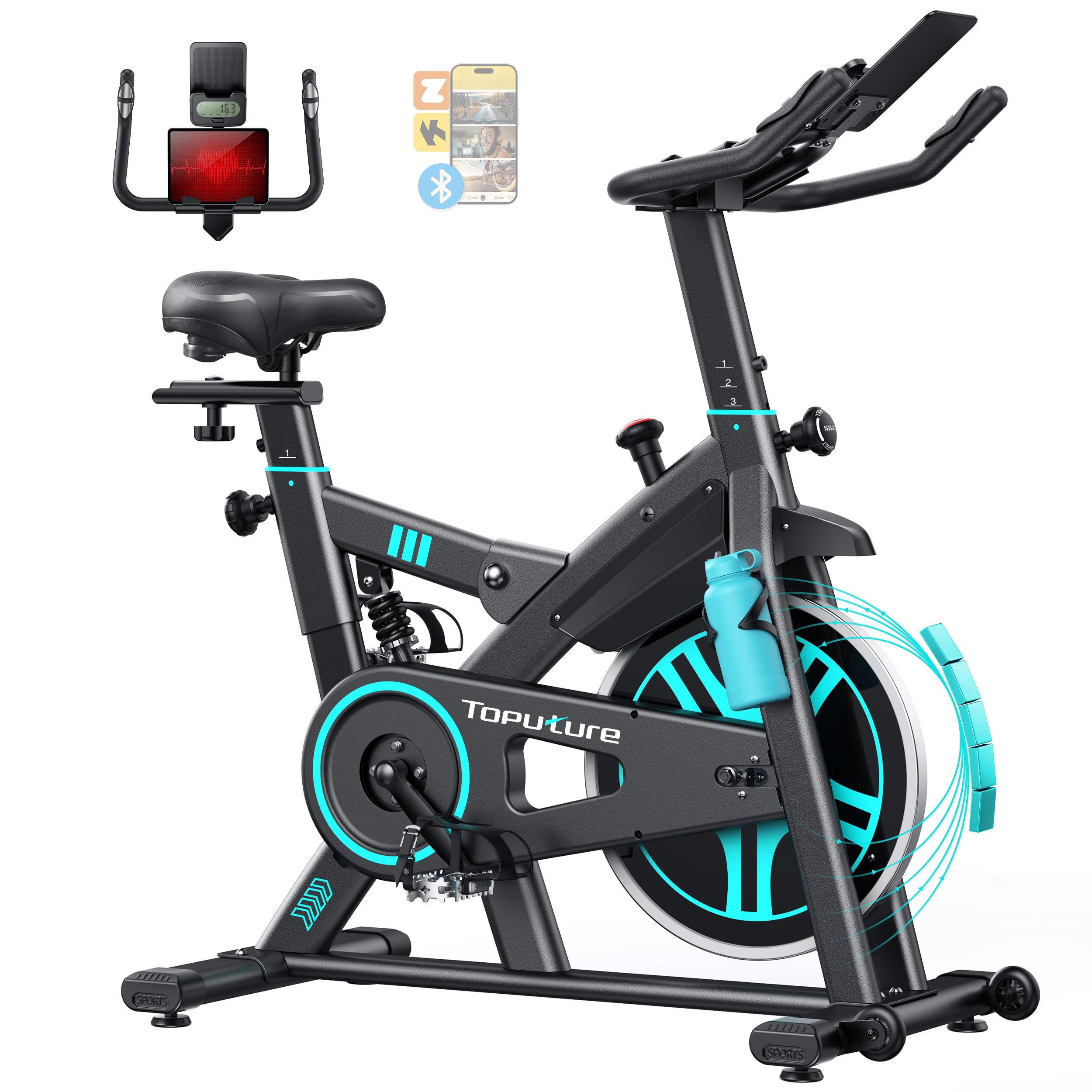 Bicicleta Estática Silenciosa Toputure: Entrena con Comod...