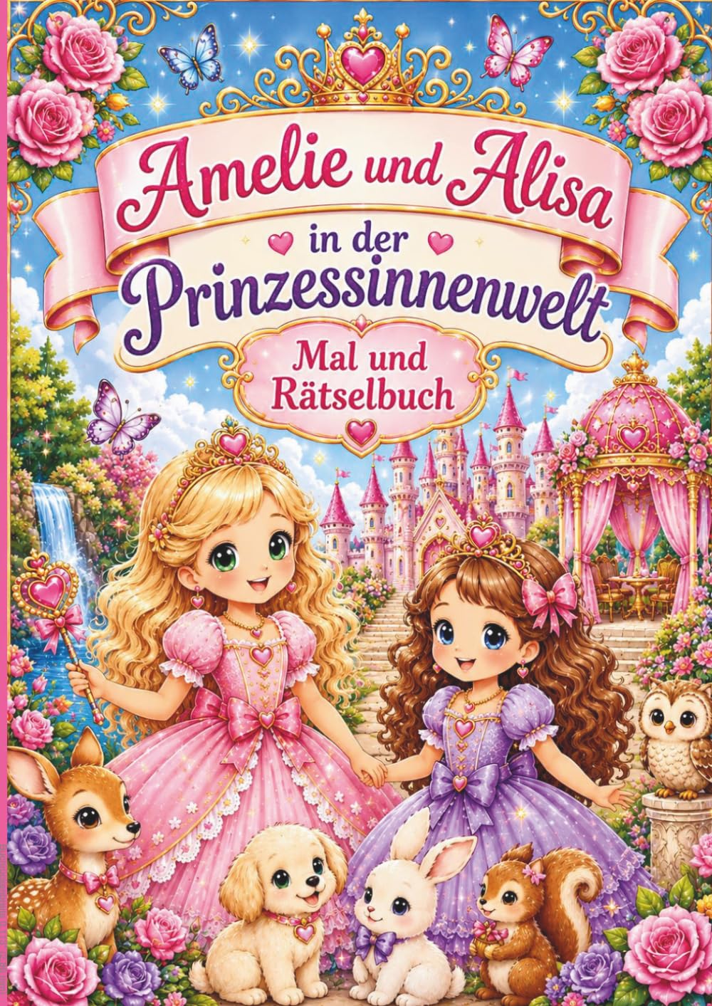 Amelie und Alisa in der Prinzessinnenwelt: Mal und Rätselbuch