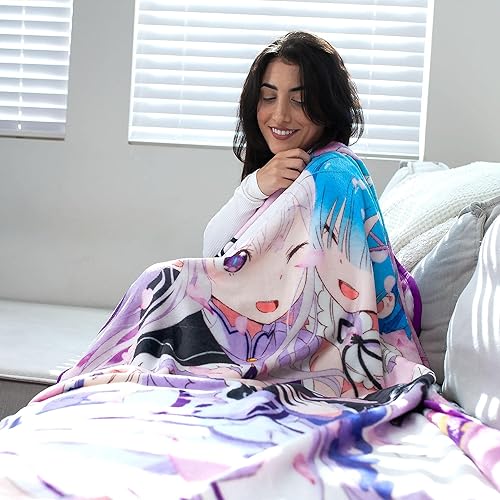 Miniatura 4 de Re:Zero - Manta de felpa | Manta de forro polar súper suave, acogedora funda de sherpa para sofá y cama, decoración del hogar, artículos esenciales