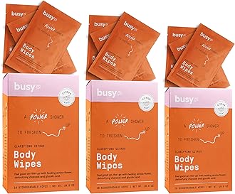 Refresh Body Wipes for Women - Cleansing Large Wash Cloth - Extra Thick & Moist - Armpit Sweat Cloths for Body Odor - No Rinse, No Shower - Fresh Citrus - Arnica Flower, Charcoal & Glycolic Acid