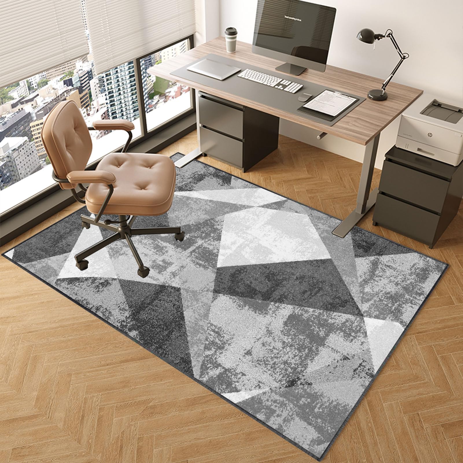 TOYOCC Office Chair Mat Desk Chairmats 120 x 150 cm, Office Chair Mats for Hardwood Floors Non Slip Floor Protector Mat for Chairs Pad Office Floor Protector Mat Computer Rolling Gaming Chair Mat