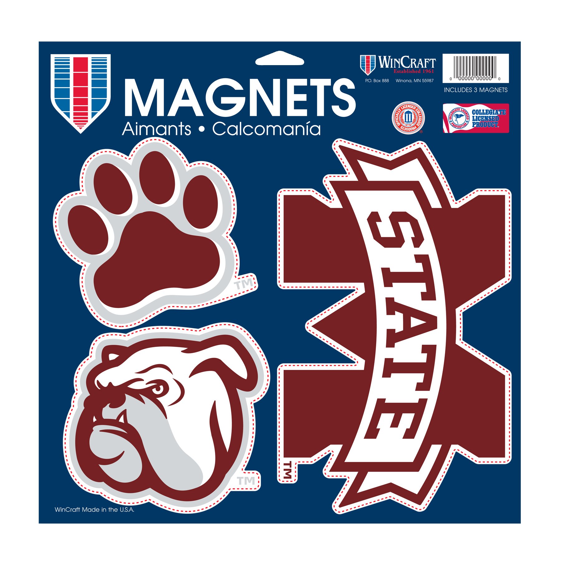 Wincraft NCAA Mississippi State Bulldogs Car/Fan Magnet, Large/11 x 11-Inch, White
