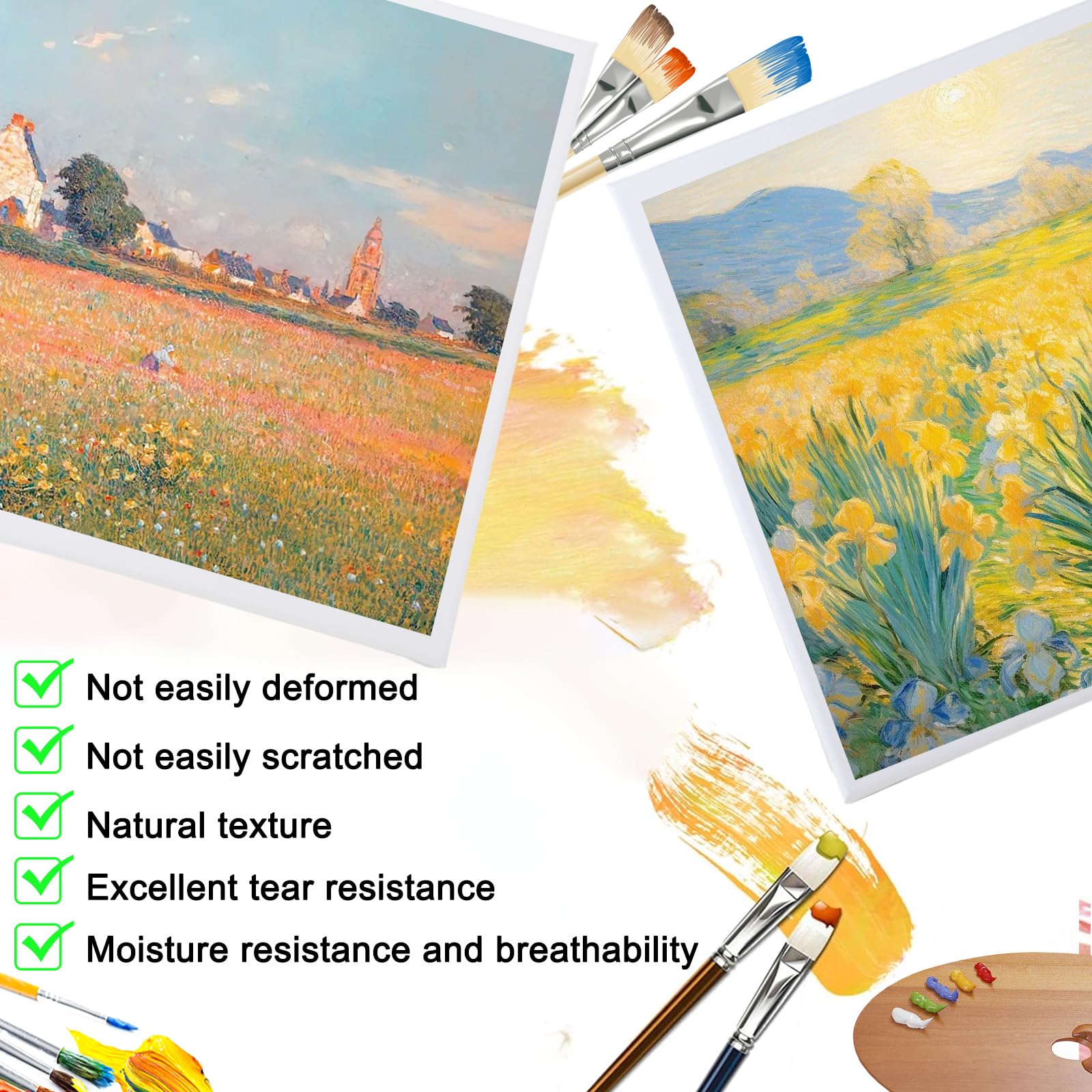 Set 5 Tele Per Dipingere - 30x30 Cm In Cotone Con Telaio A Chiave Per Artisti - Foto 10