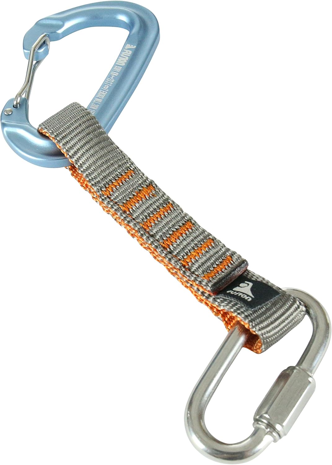 Fusion Climb 6-Pack 11cm Quickdraw Set with 1/4" Steel Quick Link, Silver/Blue