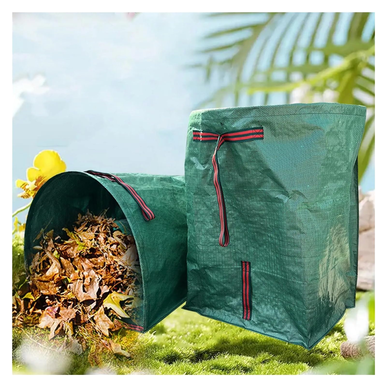 2 piezas de contenedor for recolección malezas patio, bolsas almacenamiento for desechos hojas y flores jardín, gran capacidad, for caídos para Recoger Plantas, Residuos y Hojas(200L)