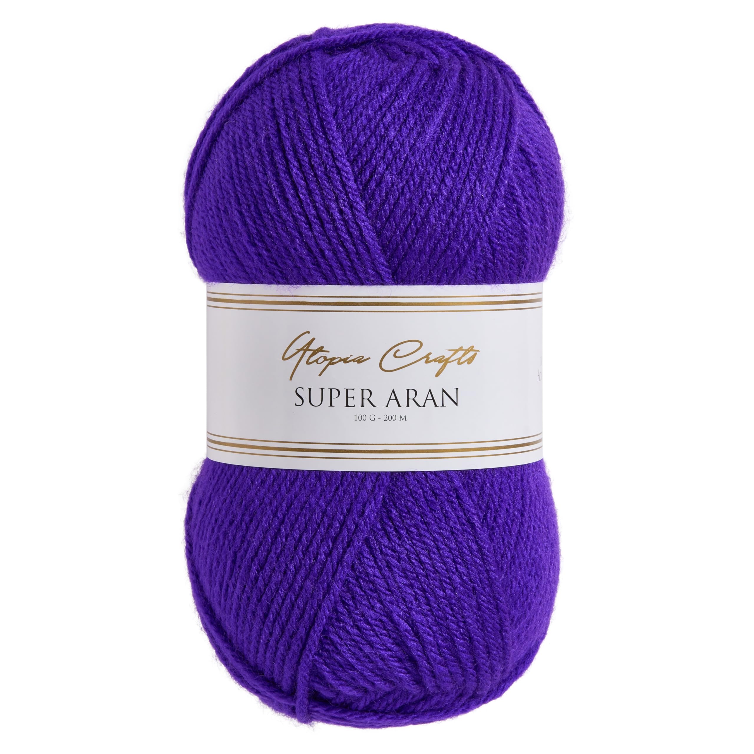 Utopia Crafts Super Aran Knitting and Crochet Yarn (Jewel Purple, 100g)