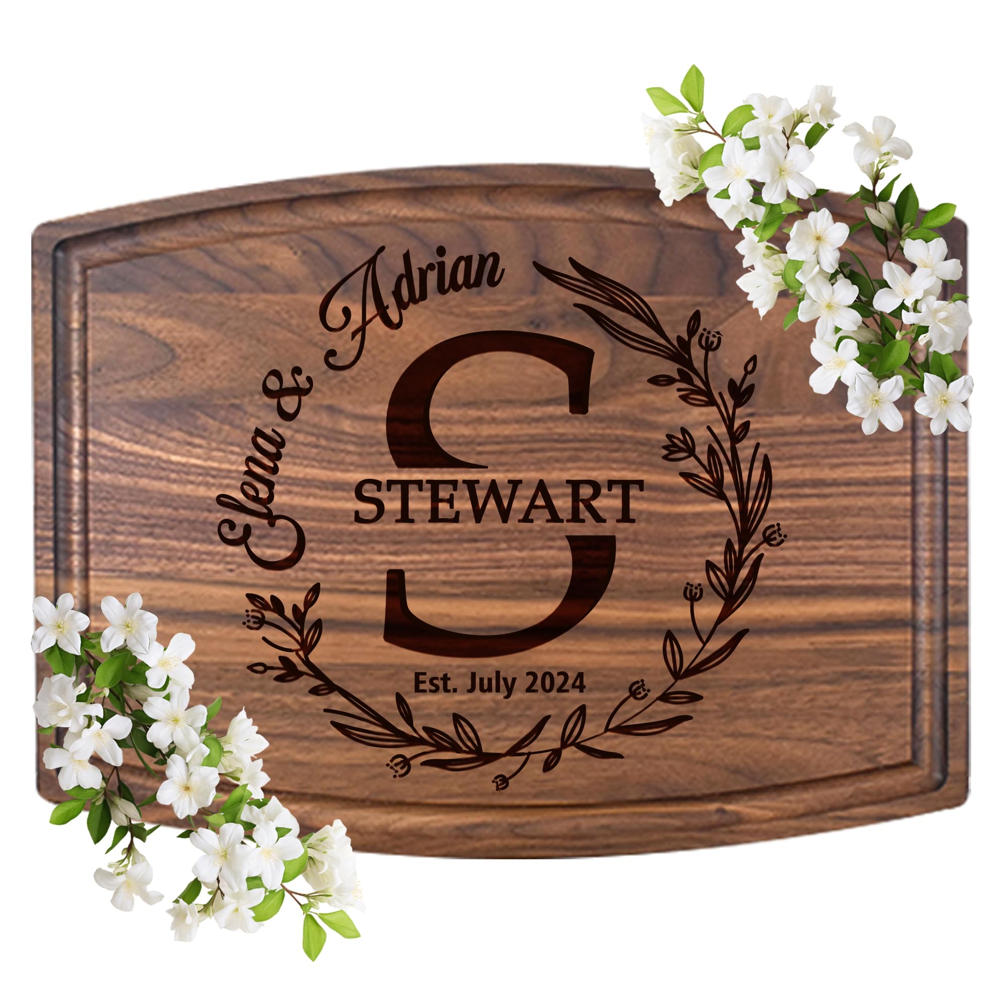 Personalized Cutting Board – Custom Cutting Board Wood Engraved Charcuterie Board, Unique Gift for Wedding, Anniversary, Bridal Shower, Couples, Christmas, Parents & Housewarming