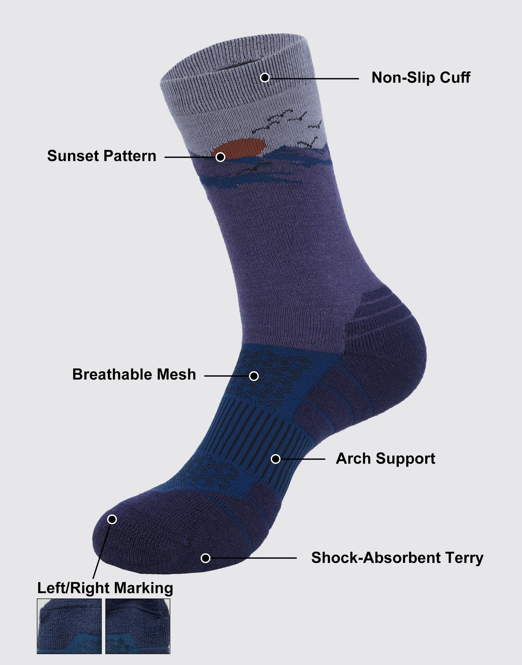 Pioneer Camp Merino-Wandersocken für Herren Damen – Atmungsaktive Geruchshemmende Trekkingsocken mit Dämpfung Blasenschutz – Bequeme Schweißableitende Laufsocken für Outdoor 3 Paar
