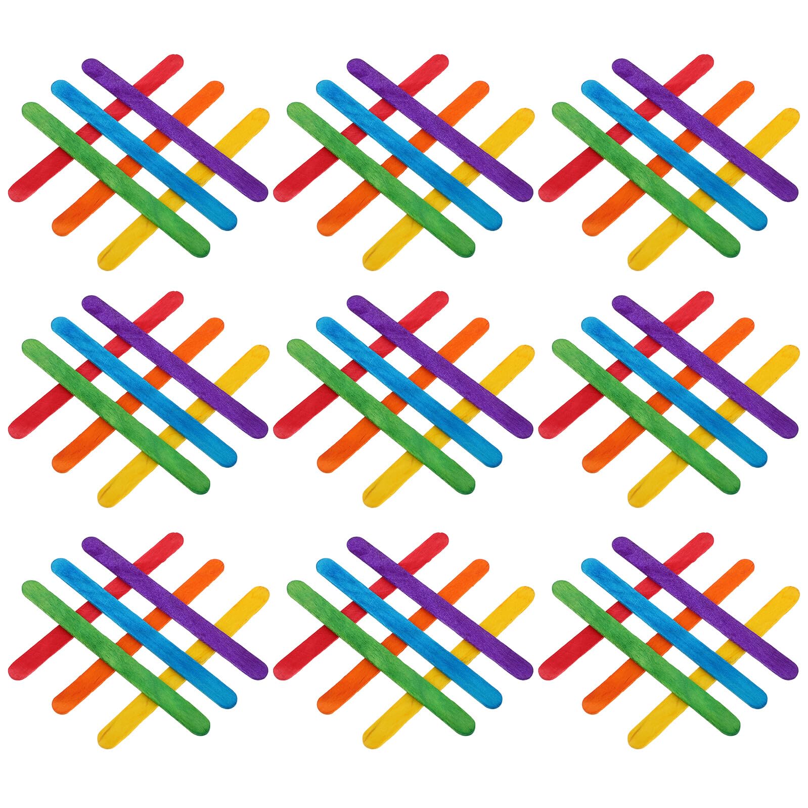 500 Pièces Bâtonnets de Bois Colorés pour Bricolage Bâtons de Glace Arc-ciel Non Toxiques et Sûrs pour DIY Créatif et Activités Manuelles Garçon Fille