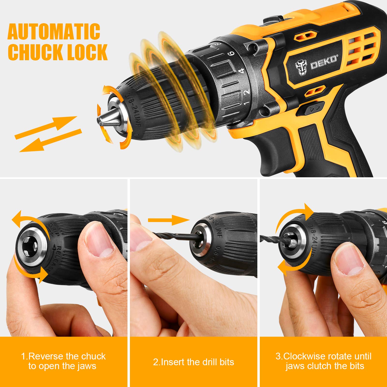 Taladro Percutor Inalámbrico 21V SundpeyPRO - Motor Sin Escobillas, Par Máx 120Nm, 2 Baterías 4.0Ah, 25+3 Posiciones De Par, 2 Velocidades, Portabrocas 13mm, Kit Completo