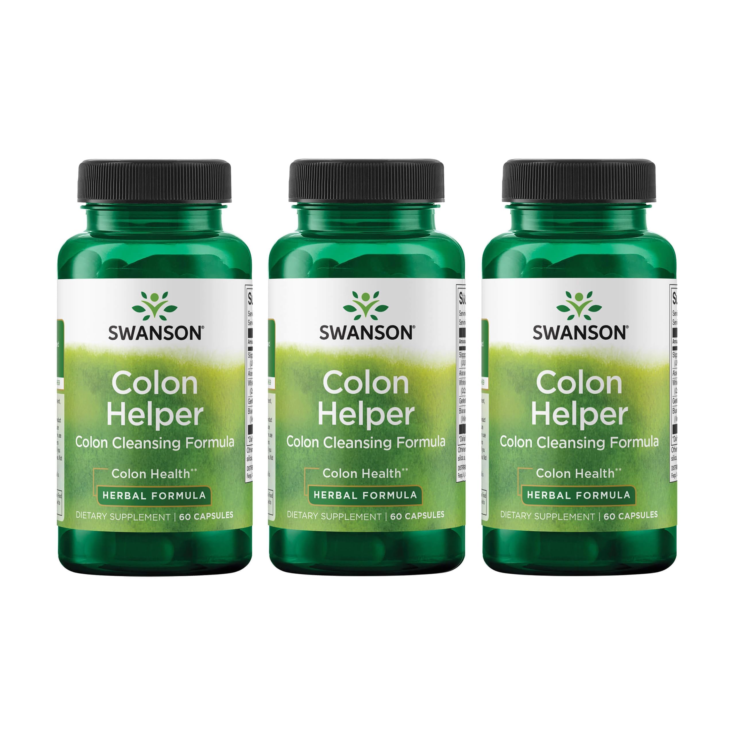 Swanson Colon Helper Herbal Digestive Supplement, 60 Capsules, 3 Pack 60 Count (Pack of 3)