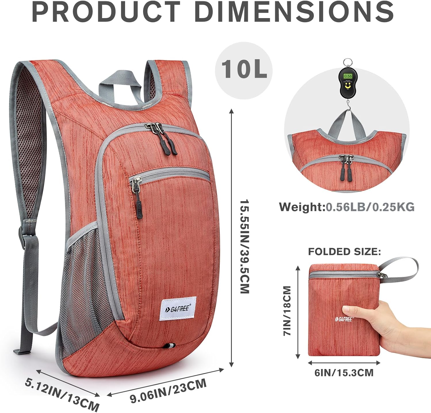 G4Free 10L/15L Hiking Backpack Lightweight Packable Hiking Daypack Small Travel Outdoor Foldable Shoulder Bag - Image 6
