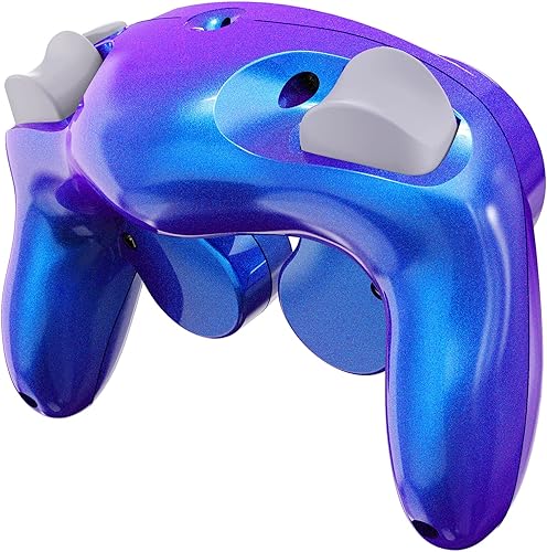 Miniatura 8 de eXtremeRate Placa trasera brillante color morado camaleón para Nintendo Gamecube Controller carcasa de repuesto con botones para Nintendo Gamecube