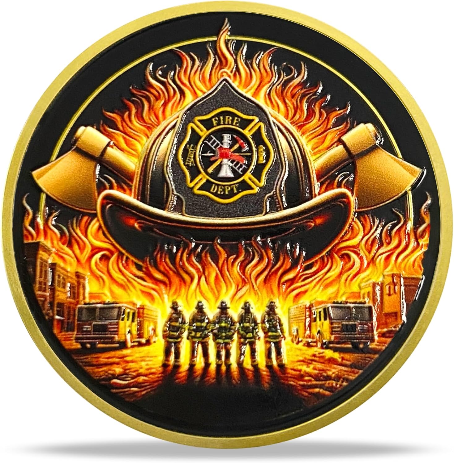 Firefighters Fireman Challenge Coin Souvenir Gifts for Thin Red Line Fire Rescue Department