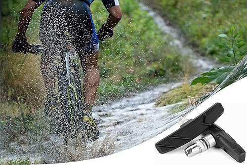 Miniatura 6 de GPMTER Juego de 2 pares de pastillas para frenos de bicicleta, 2.756 in para bicicleta Cruiser MTB, bloques universales de freno en V con tuerca