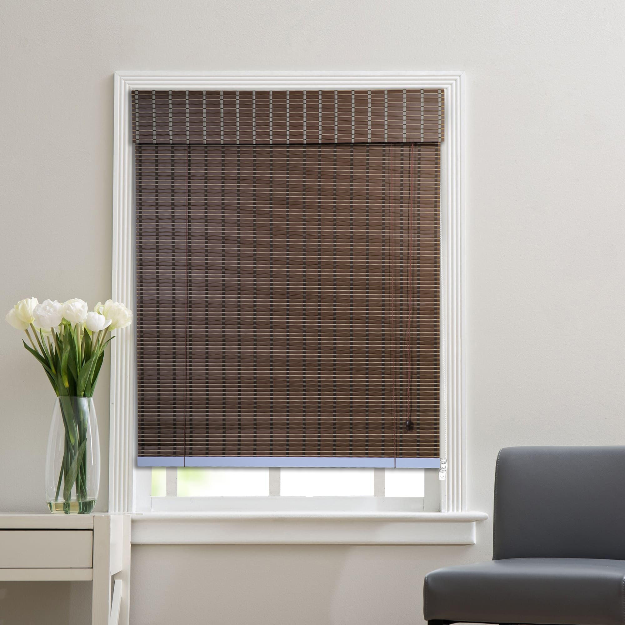 Mr.Chickwala Light Filtering & Cooling PVC Exterior & Interior Window Blind for Balcony and Outdoor Area - Sun Shade, Heat Reducing, Rain Resistant Choclate Brown (4Feet X 7Feet) 4