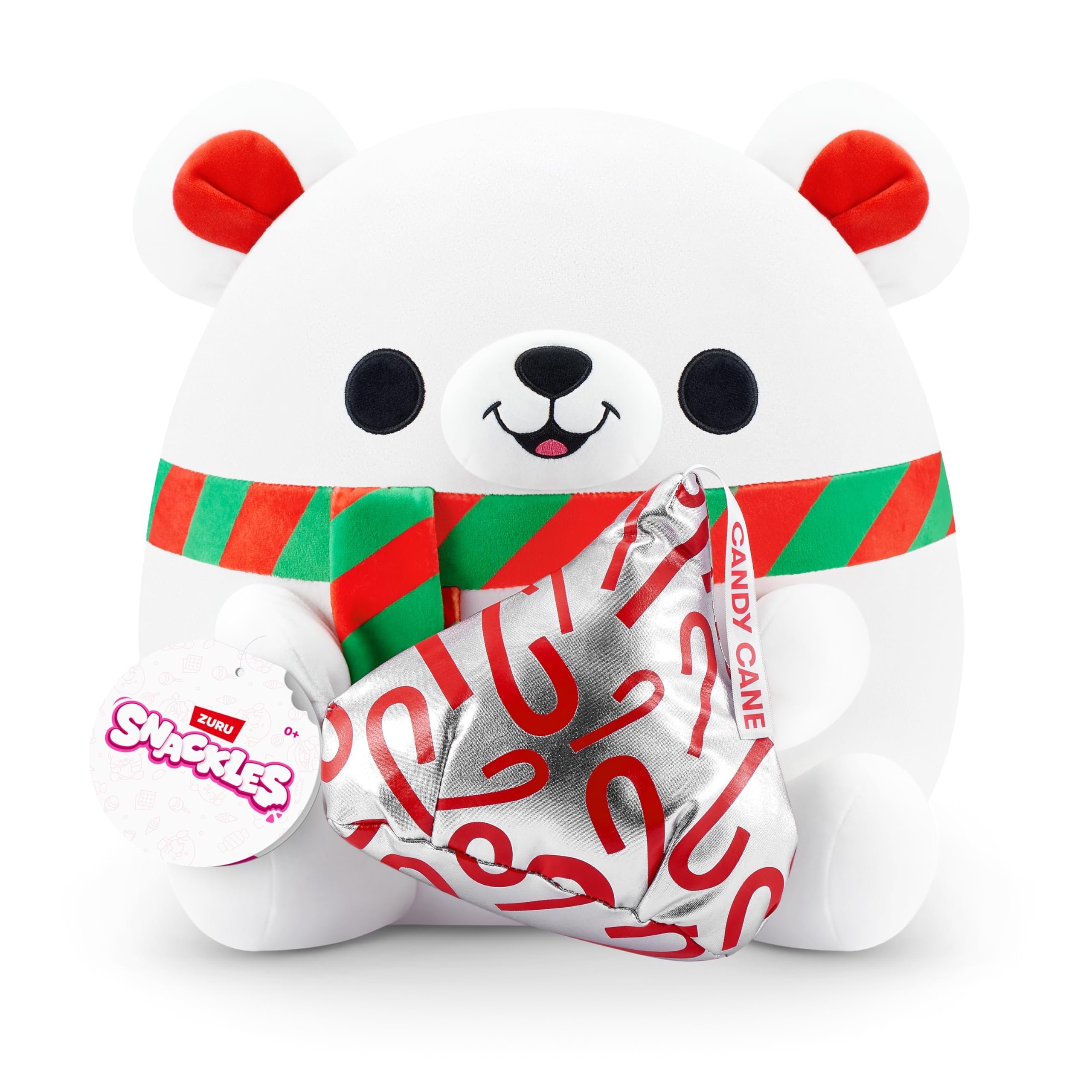 Snackles Christmas Polar Bear Kisses 14 Inch Plush by ZURU Ultra Soft Plush Collectible Plush with Real Licensed