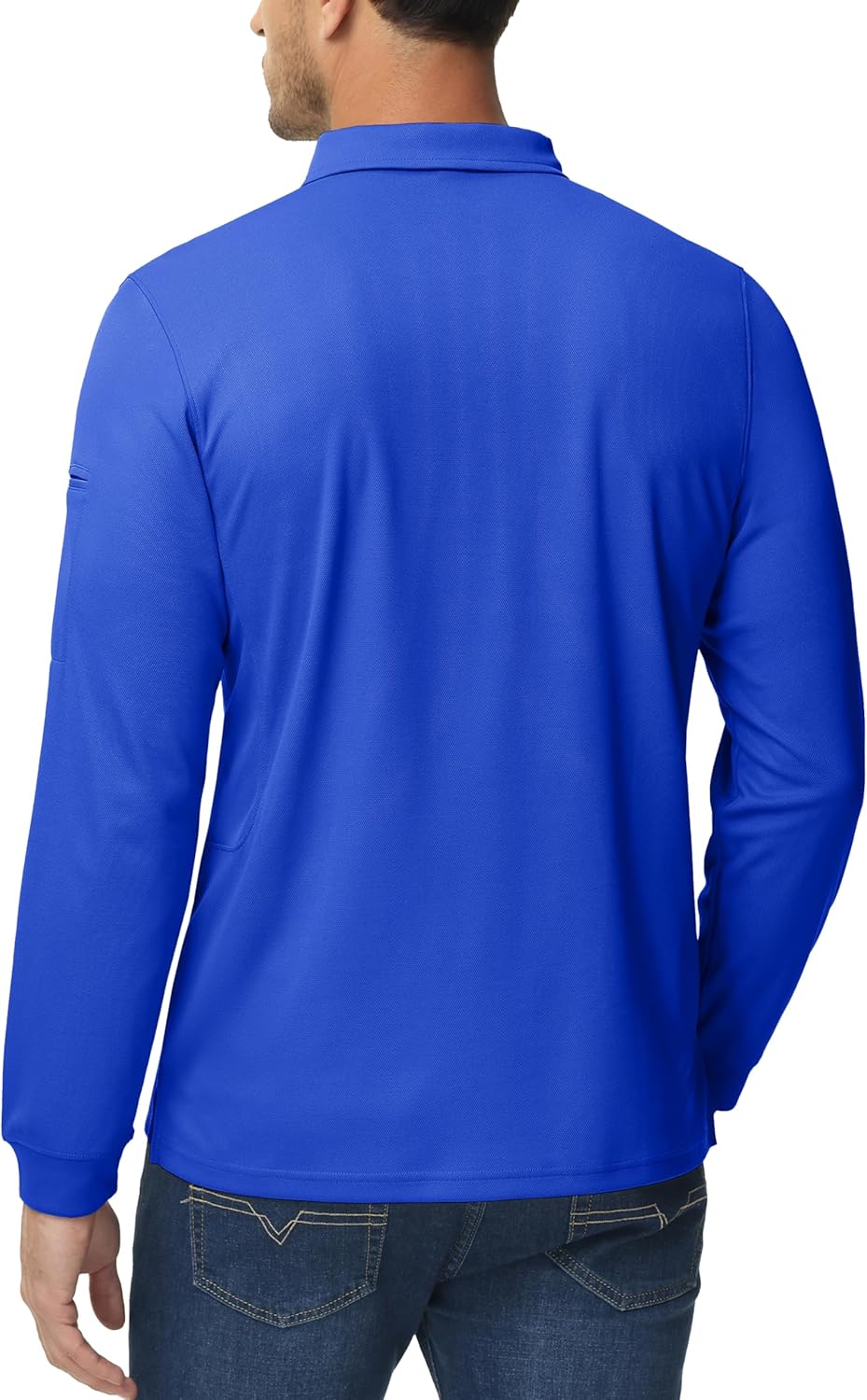 MAGCOMSEN Men's Polo Shirts 3 Button Quick Dry Performance Long Sleeve Tactical Shirts Pique Jersey Golf Shirt - Image 2