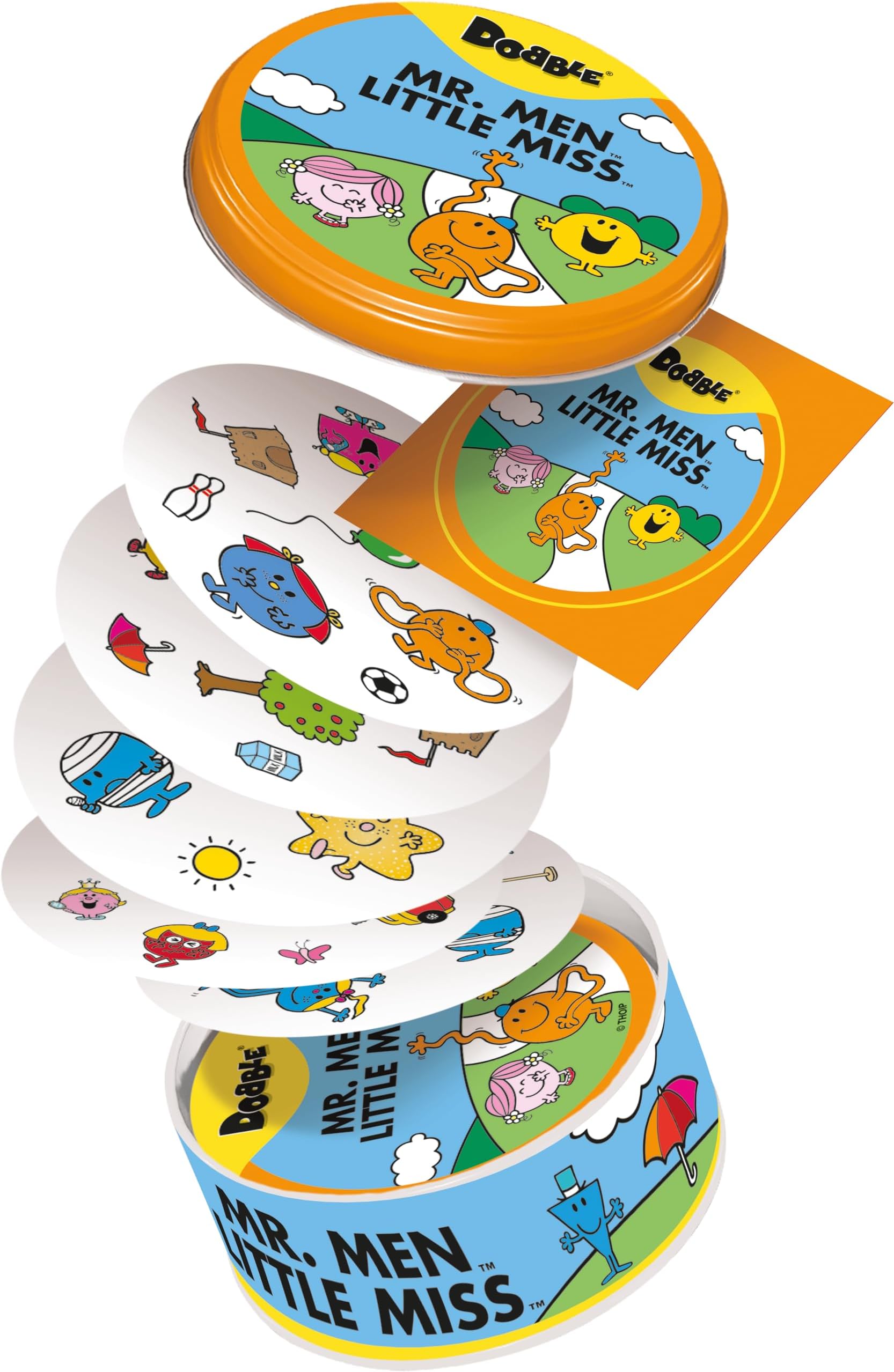 Dobble Mr Men and Little Miss | Card Game | Ages 4+ | 2-8 Players | 15 Minutes Playing Time