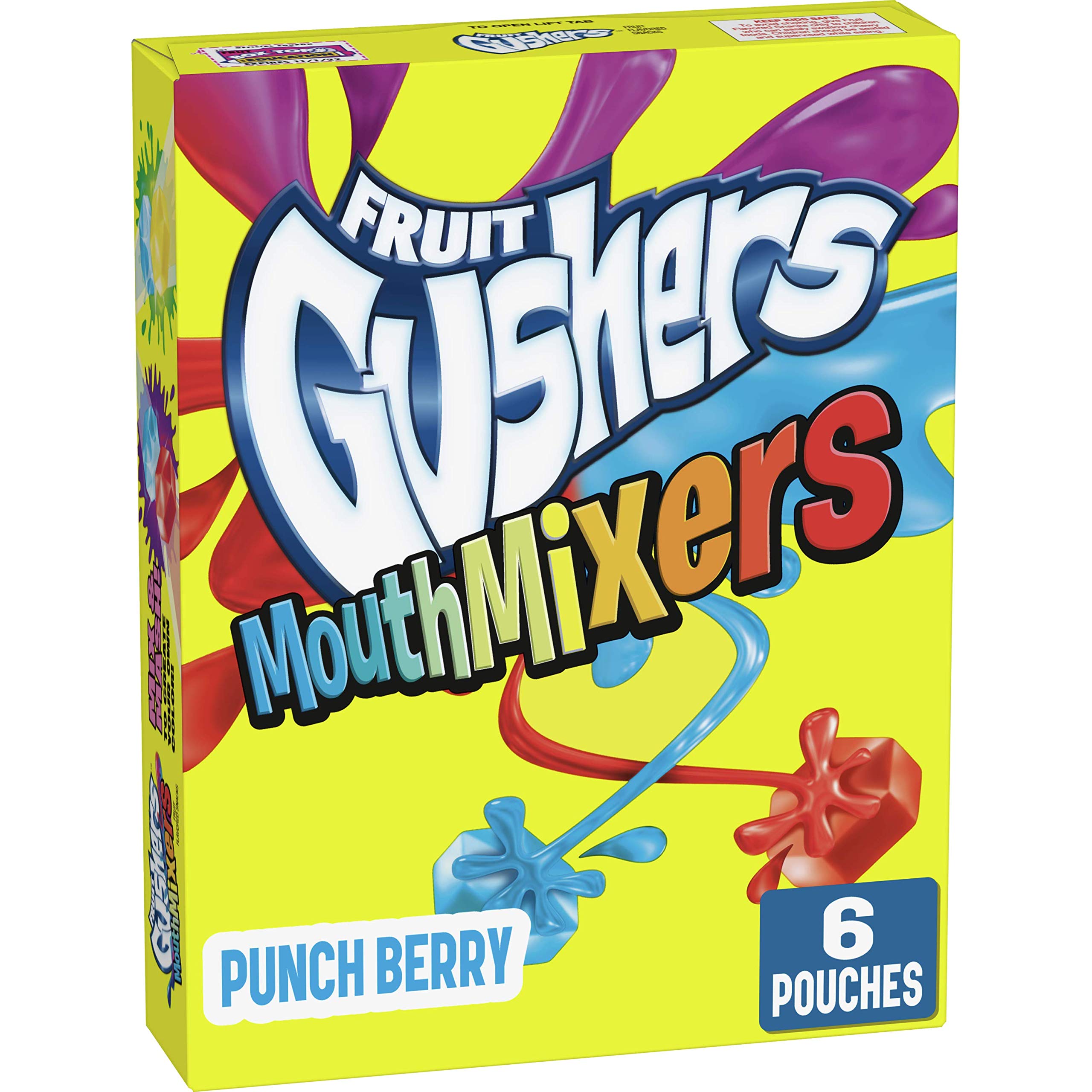 GM Betty Crocker Gushers Fruit Flavored Snacks Mouth Mixers, 6 Count, 4.8 Ounce, Multi