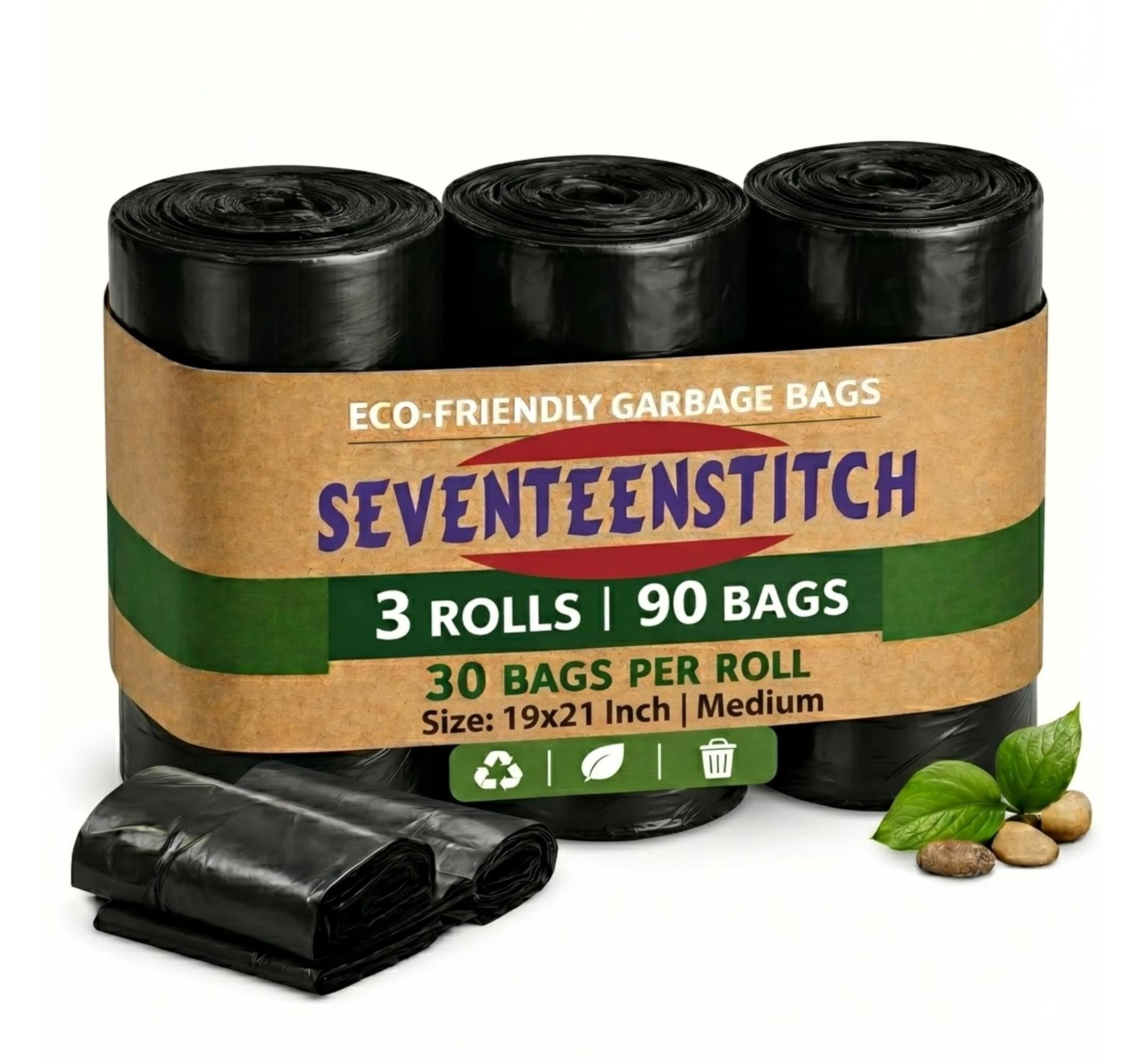 Medium Garbage Bags - 4 Roll Pack, Leak-Proof & Odorless -10 Medium Garbage Bags - 4 Roll Pack, Leak-Proof & Odorless -10