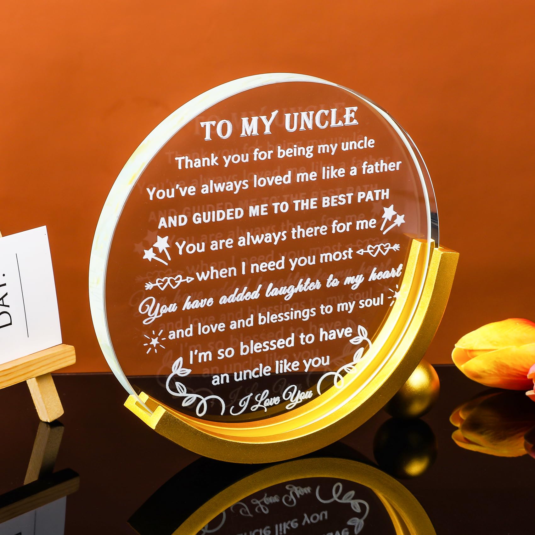 Uncle Custom Photo Acrylic Plaque, Uncle Christmas Gift, Personalized Gifts For Uncle From Niece, Gift For Uncle, Uncle Keepsake Gifts - 6x4 inches