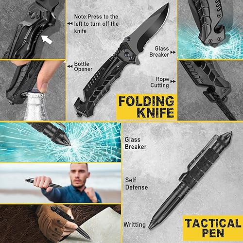 Miniatura 2 de Kits de supervivencia 16 en 1, regalos para hombres, papá, esposo, él, equipo de supervivencia, rellenos de calcetines para hombre, regalos de