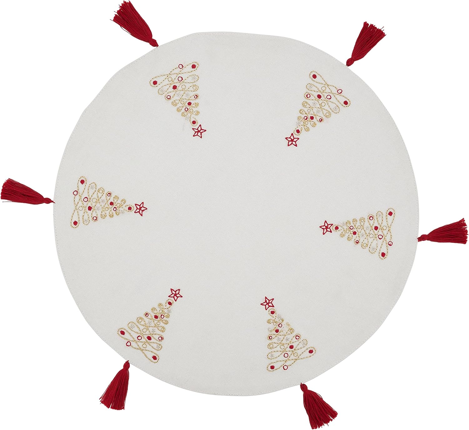 Embroidered Christmas Trees Placemats (Set of 4)