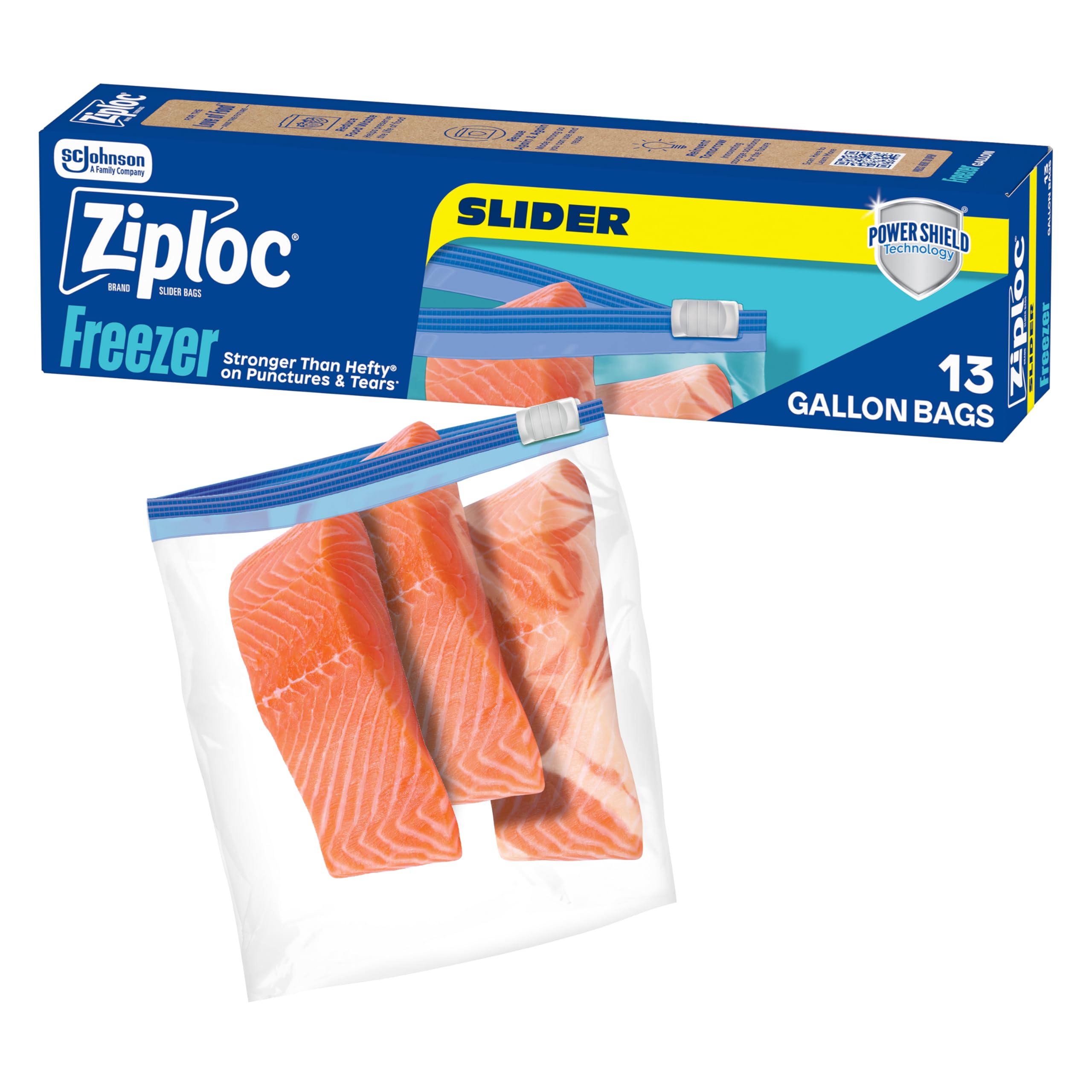 Amazon.com: Ziploc Gallon Food Storage Freezer Slider Bags, Power