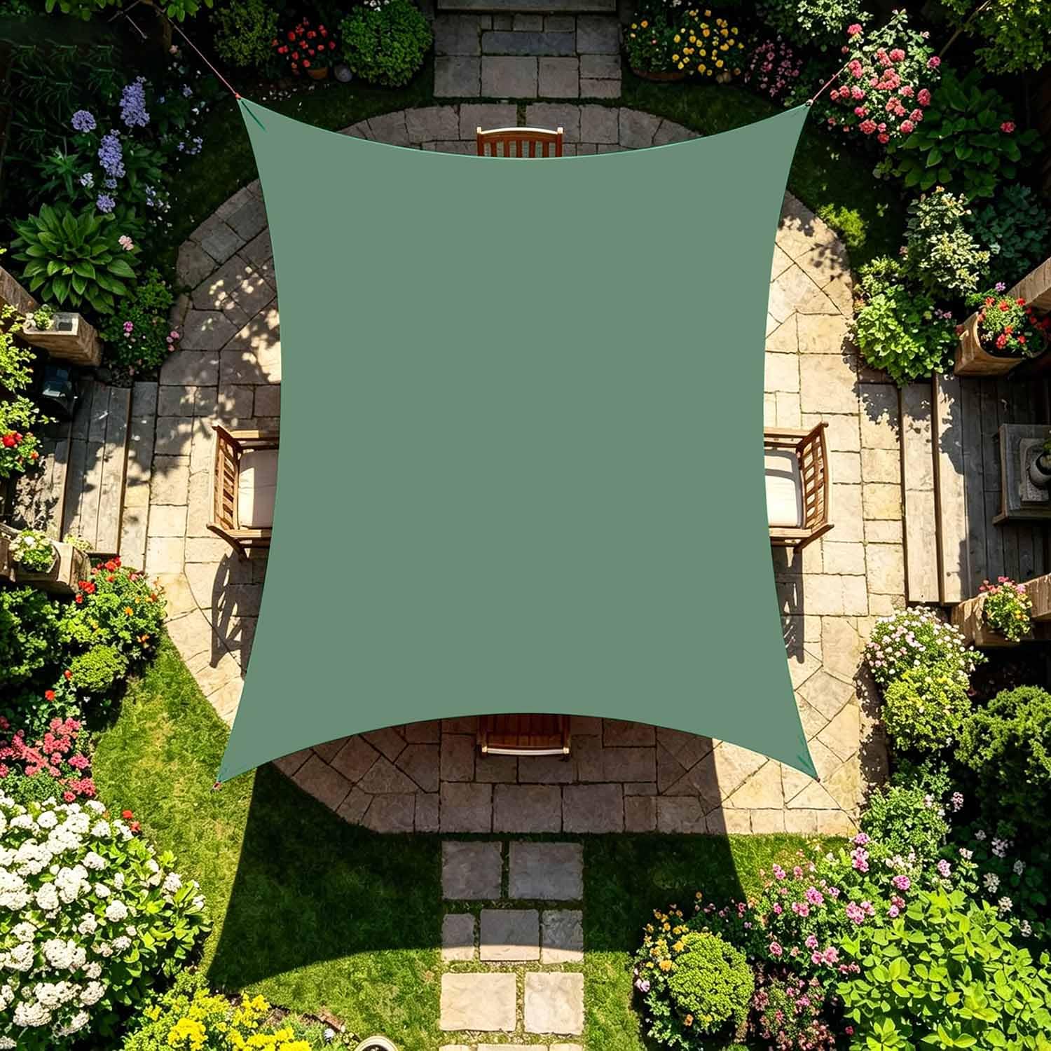 Ffsaacol Shade Sails For Outdoor Patio, Sun Shade Sail Waterproof Rectangle, UV Block Sunshade Cloth with Ropes, for Outdoor Facility and Activities 2, 13x20ft/4x6m