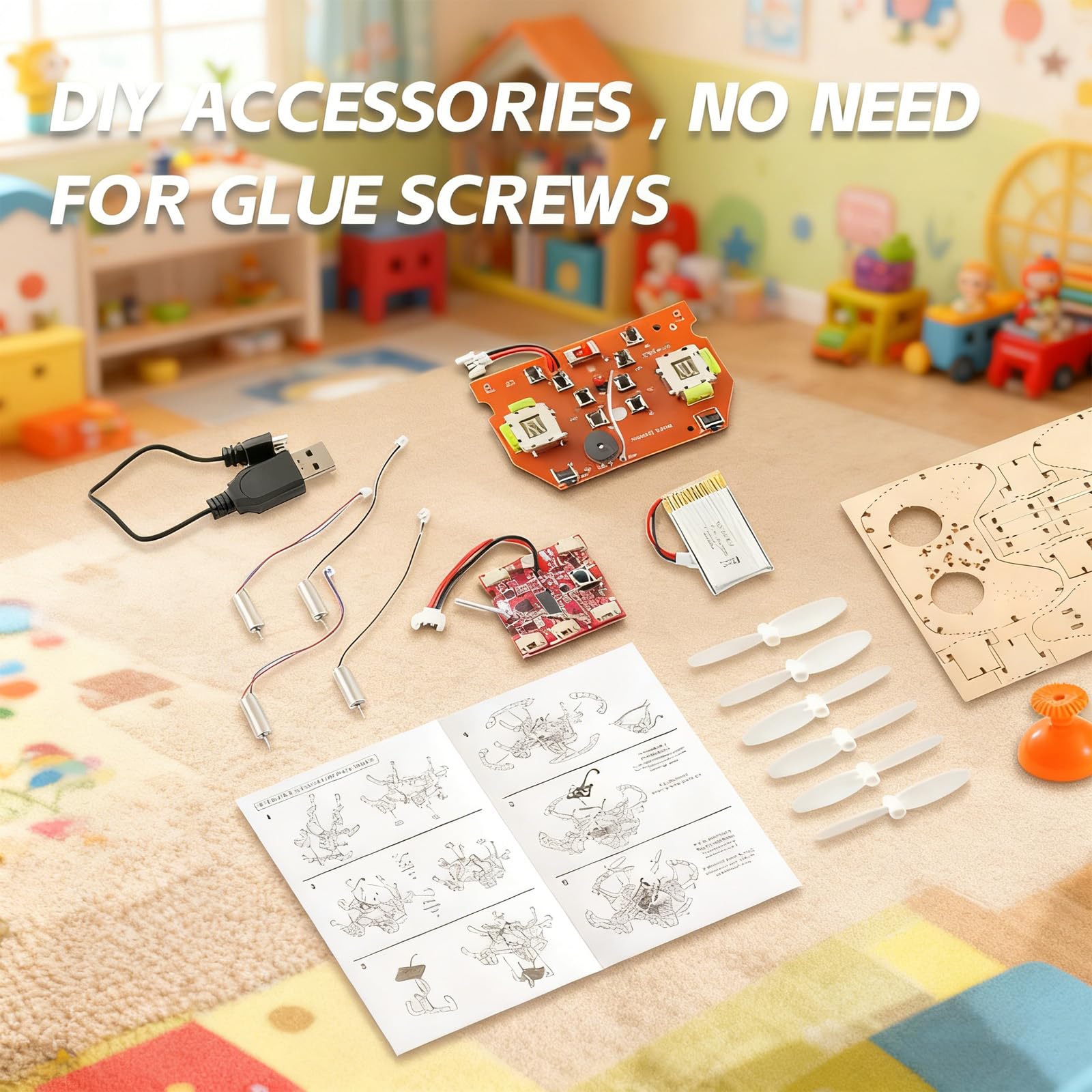 DIY Drone Kit à Construire,Drone Quadricoptère à Monter Soi-même,kit de modèle de construction de quadricoptère RC,Maquettes Créatives et Kits Scientifiques Éducatifs pour Enfants et Adultes
