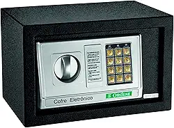 Ordene - Cofre Eletrônico com Painel para Digitação de Senha, Cor Preta, Linha Office