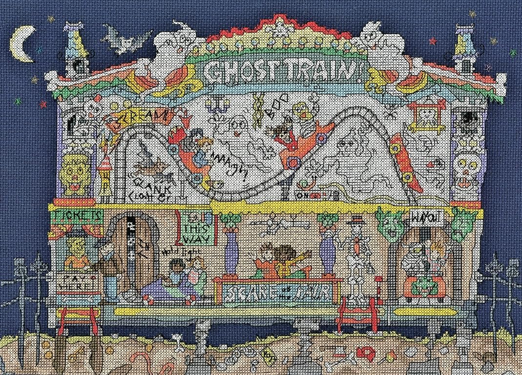 Bothy Threads Cut Thru' Ghost Train Counted Cross-Stitch Kit