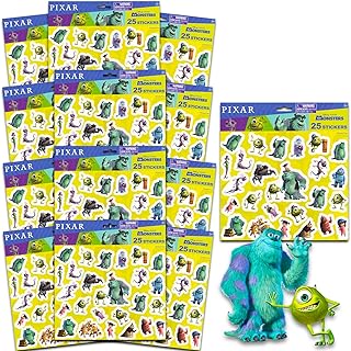 Monsters Inc Stickers 12 Pack - 300 Disney Monsters Inc Stickers for Monsters Inc Party Supplies, Party Favors, Disney Birthdays, More | Monsters Inc Stickers for Kids