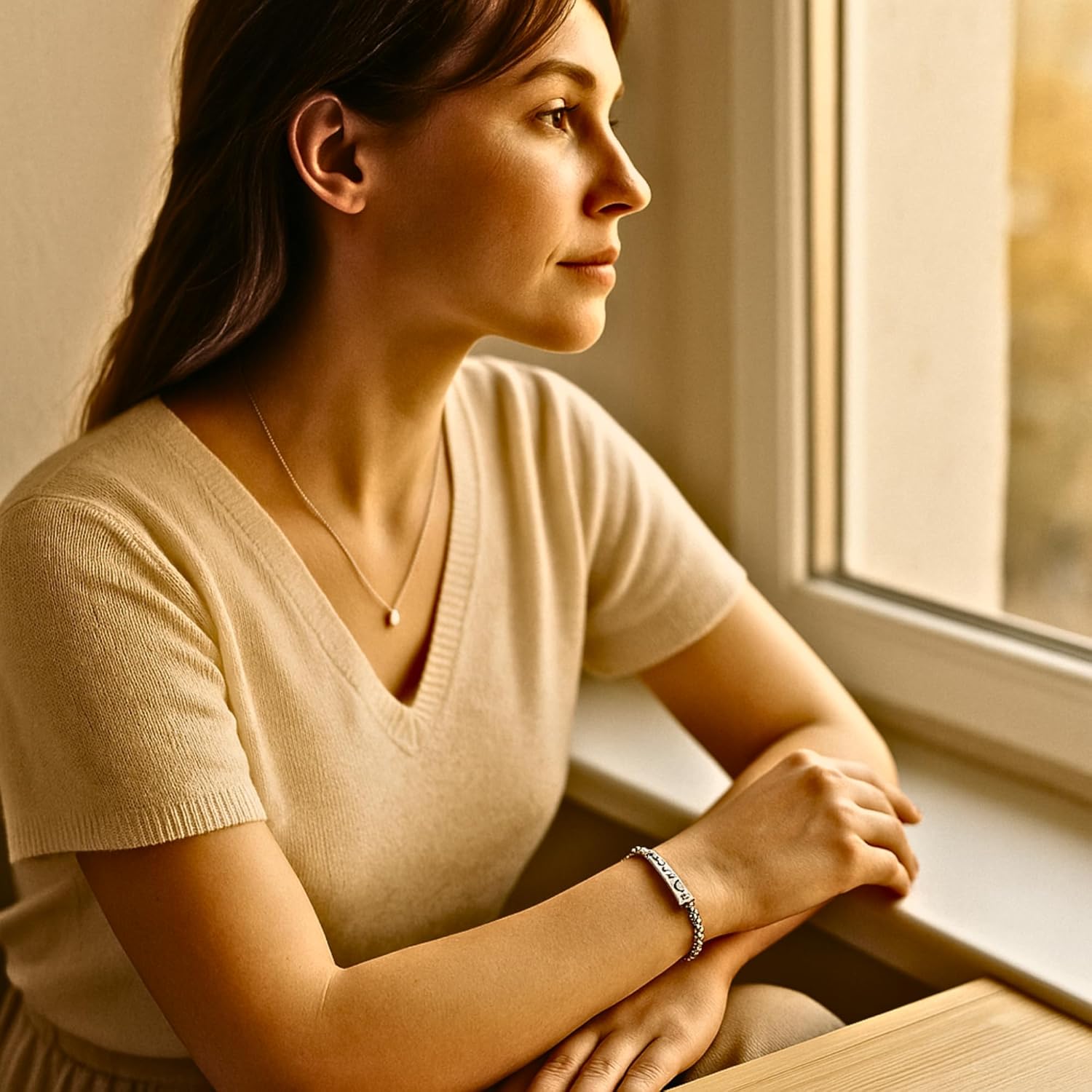 Personalized Engraved Bracelet for Women and Men – Stainless Steel Stretch Beaded Bracelet with Motivational Quote–Adjustable Inspirational Jewelry for Gifts, Let Them Message (Silver) - Image 5