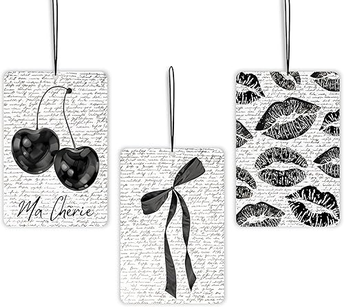 Miniatura 7 de Ambientador de coche Coquette de lavanda cristiana con lazo azul, 4 piezas, con versículo bíblico femenino, decoración colgante para autos, armario,