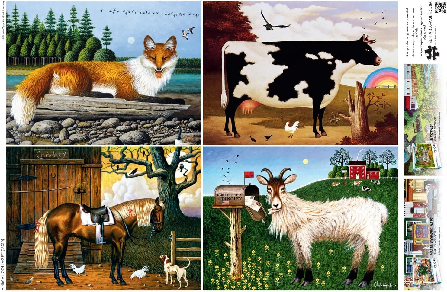 Buffalo Games - Charles Wysocki - Animal Collage - 1000 Piece Jigsaw Puzzle for Adults -Challenging Puzzle Perfect for Game Nights - Finished Size is 26.75 x 19.75