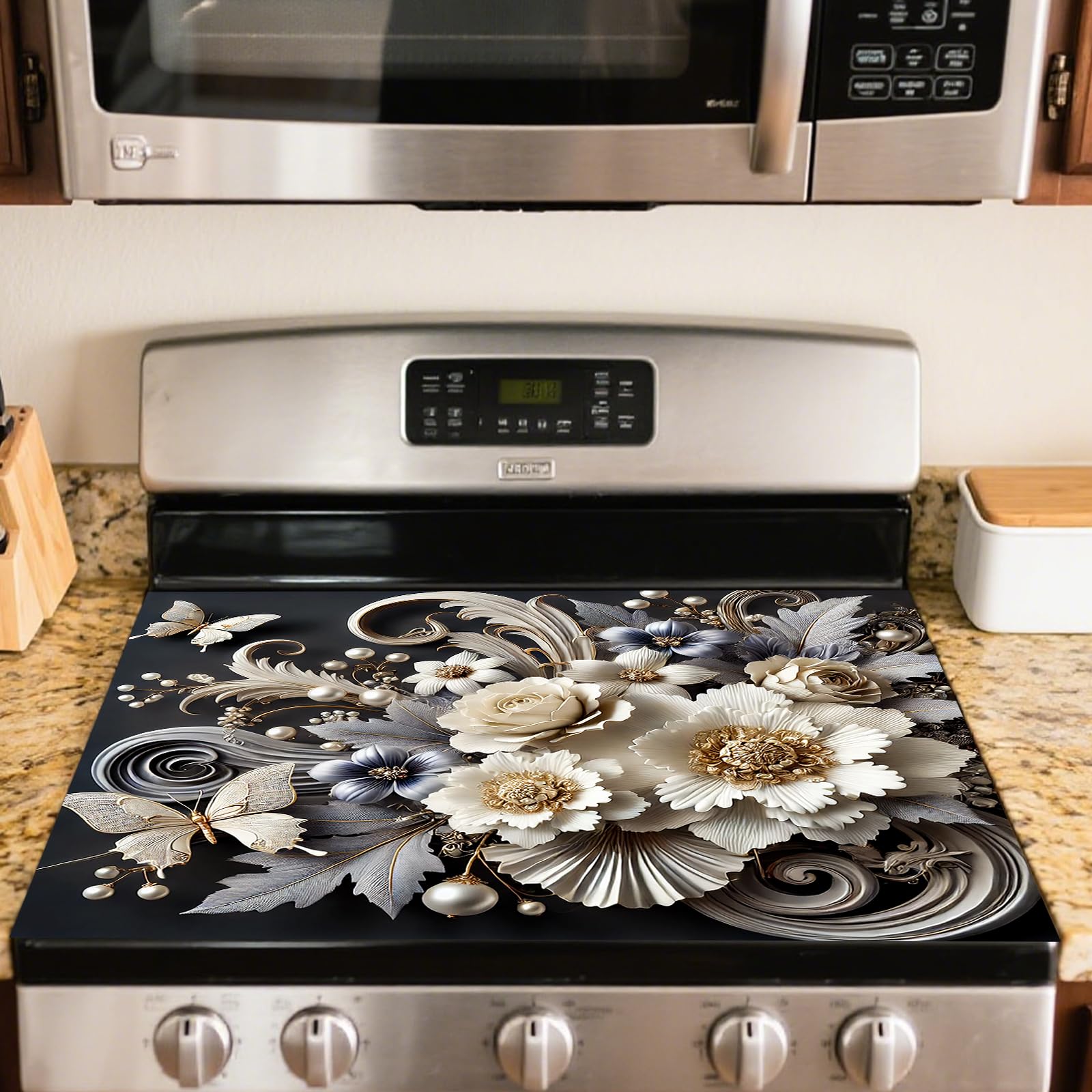 Nuxovilar Stove Top Cover Cooktop Protector 20x28in Polyester Glass