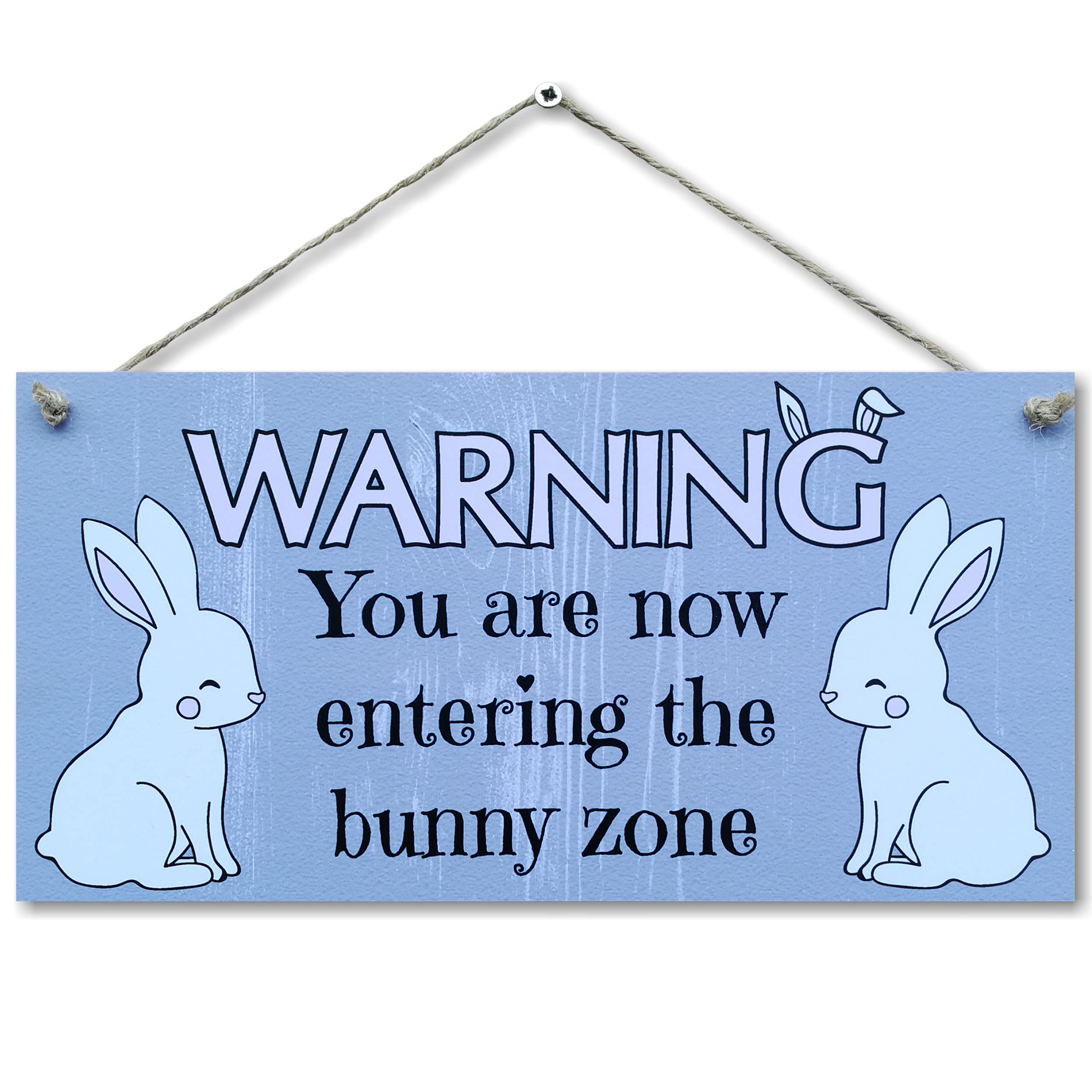 CARISPIBET Warning you are now entering the bunny zone Home signs welcome signs cute home decorative plaques ideal for bunny lovers decorative gifts