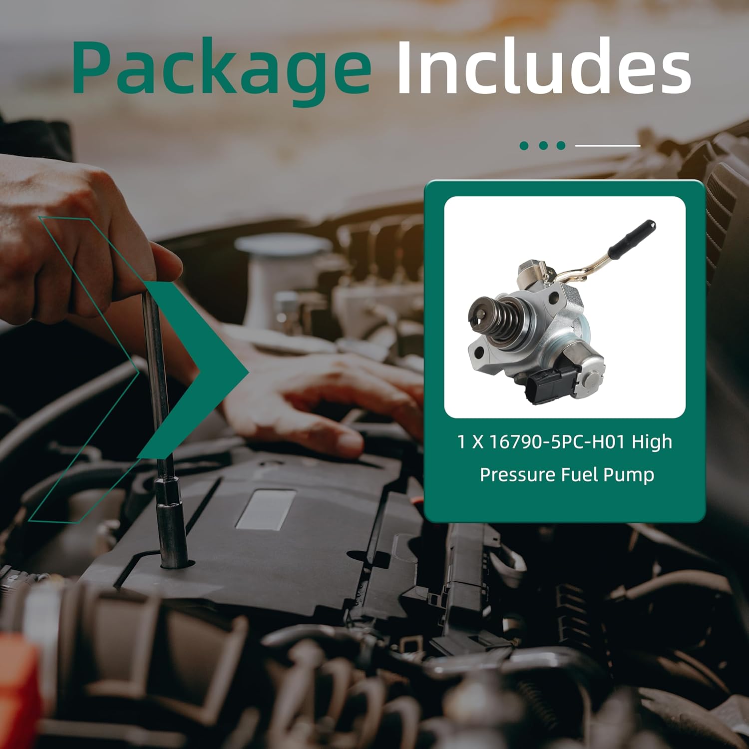 16790-5PC-H01 High Pressure Fuel Pump Fit for Honda CR-V 2017-2022, for Civic 2017-2020, for Accord 2018-2021, 1.5L L4 OE 16790-5PA-A01 16790-5PC-H02