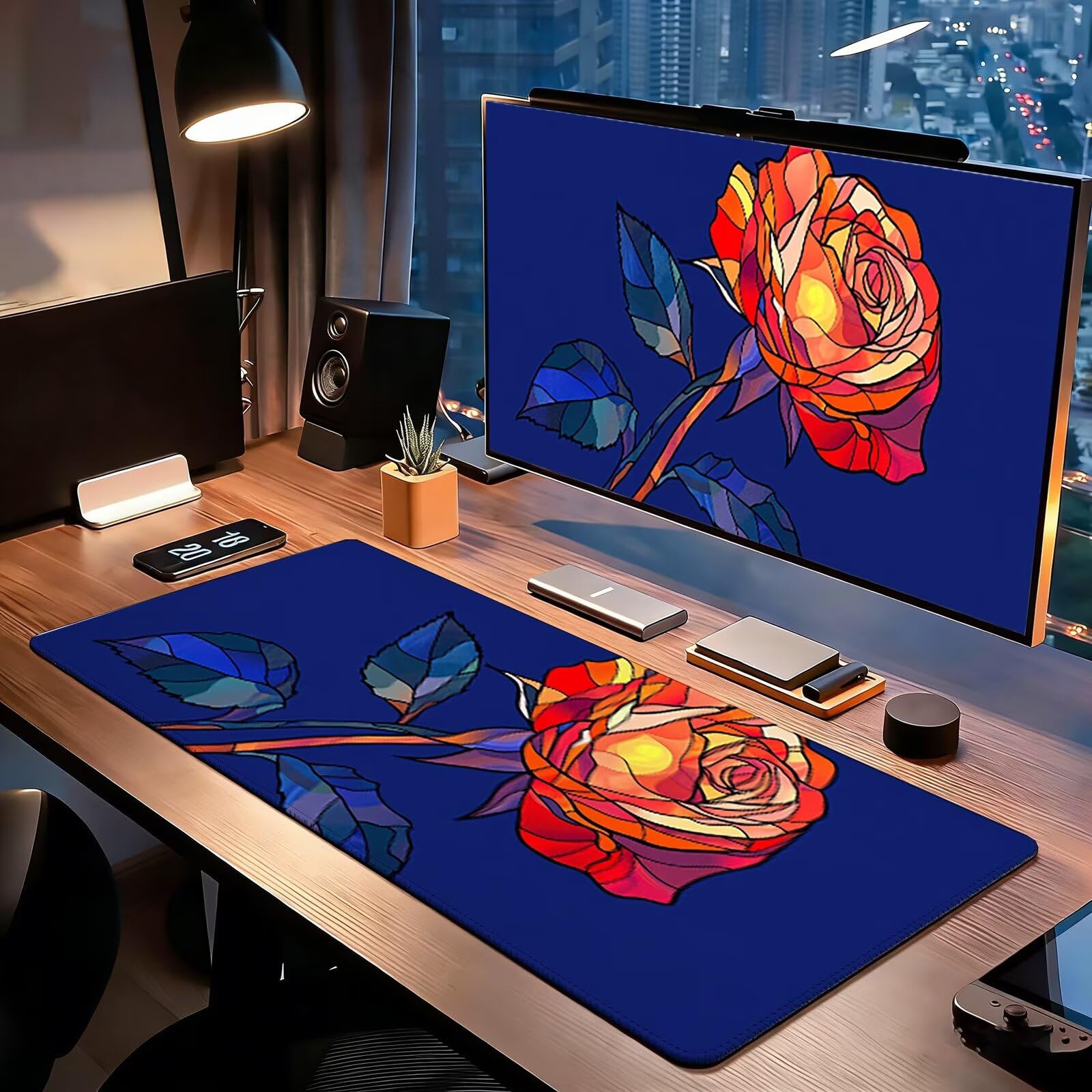 Tappetino Mouse Gaming, 900x450mm Tappetino Mouse XXL blu 0c0-546