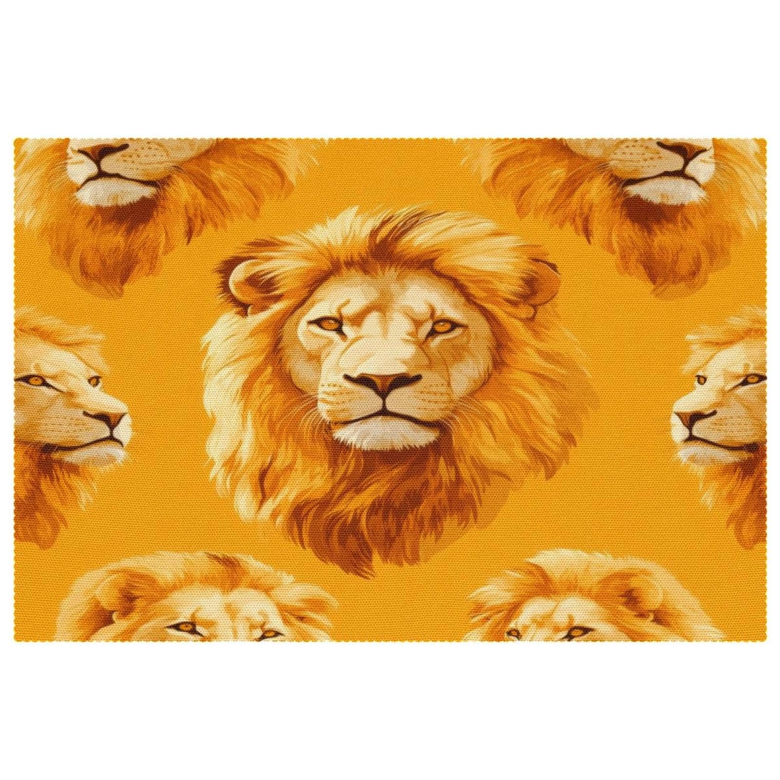 Sets de table Lions de 30,5 x 45,7 cm lot de 6 pièces antidérapants pour salle à manger