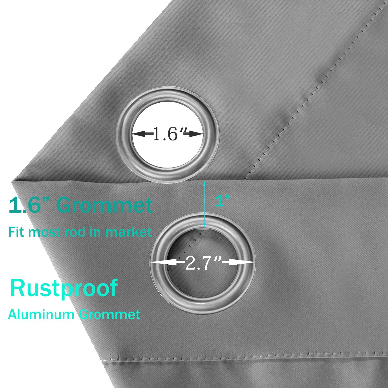 Tende impermeabili per esterni, antivento, con occhielli, per gazebo, veranda, patio, grigio, 213 x 213 cm, tenda a pannello oscurante (1 pezzo)