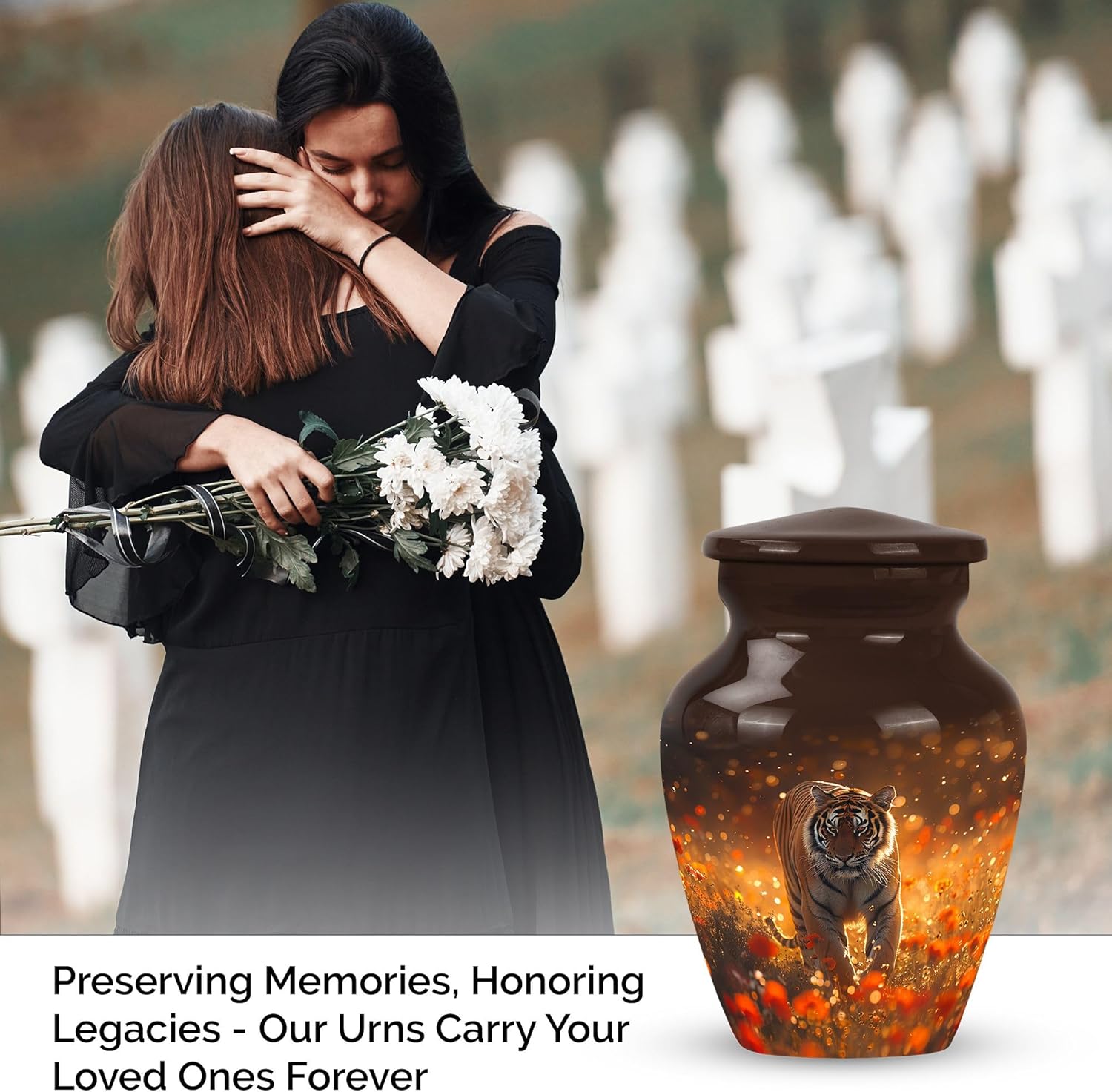 Tiger Urns for Human Ashes Adult - Miniture Urns - Keepsake Urns Small - Urns for Adult Male - Small Mom Urn - Ashes Urn Adult (Size - 3inch,1pcs)