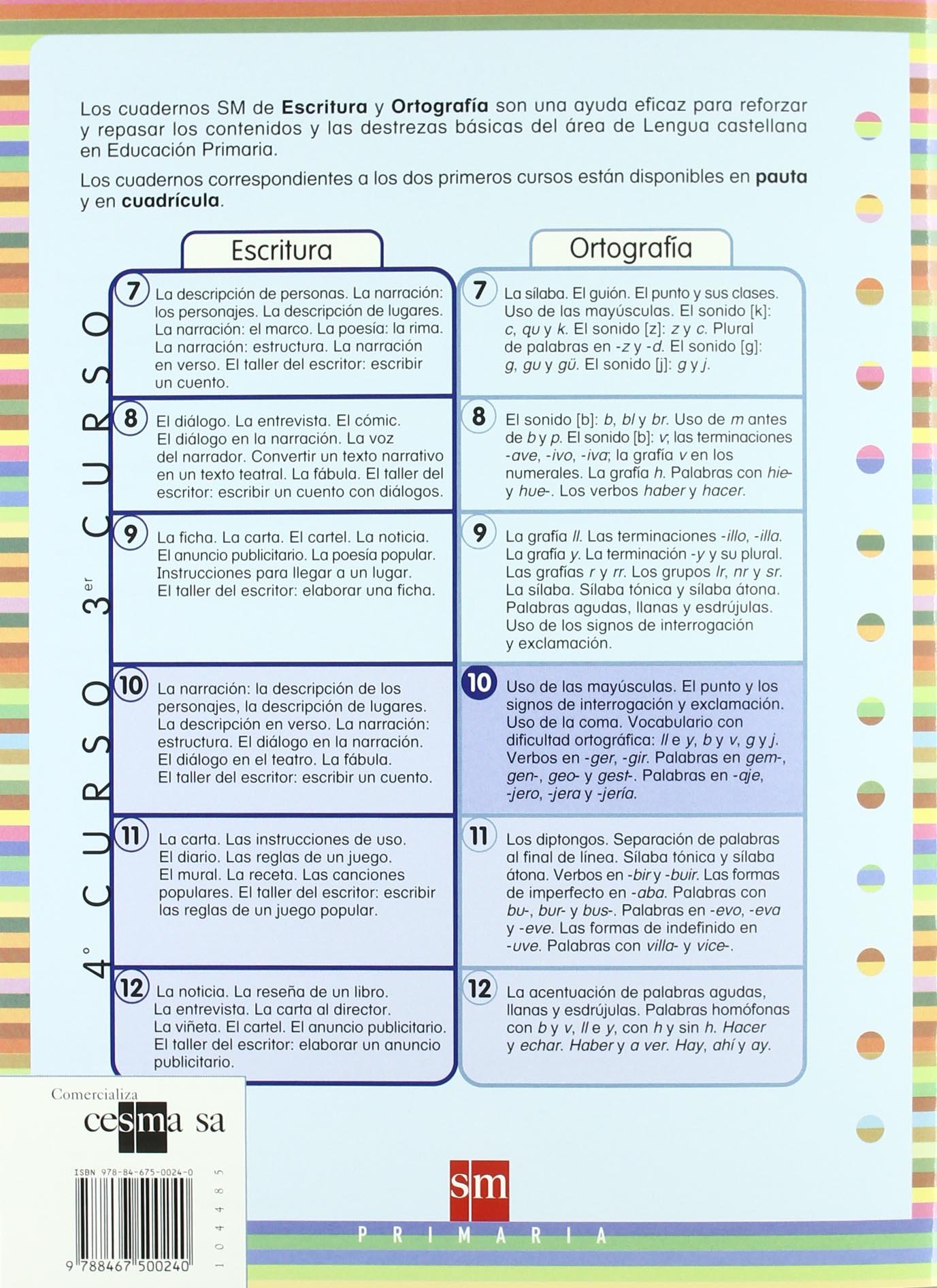 Cuaderno 10 de ortografía. 4 Primaria - 9788467500240