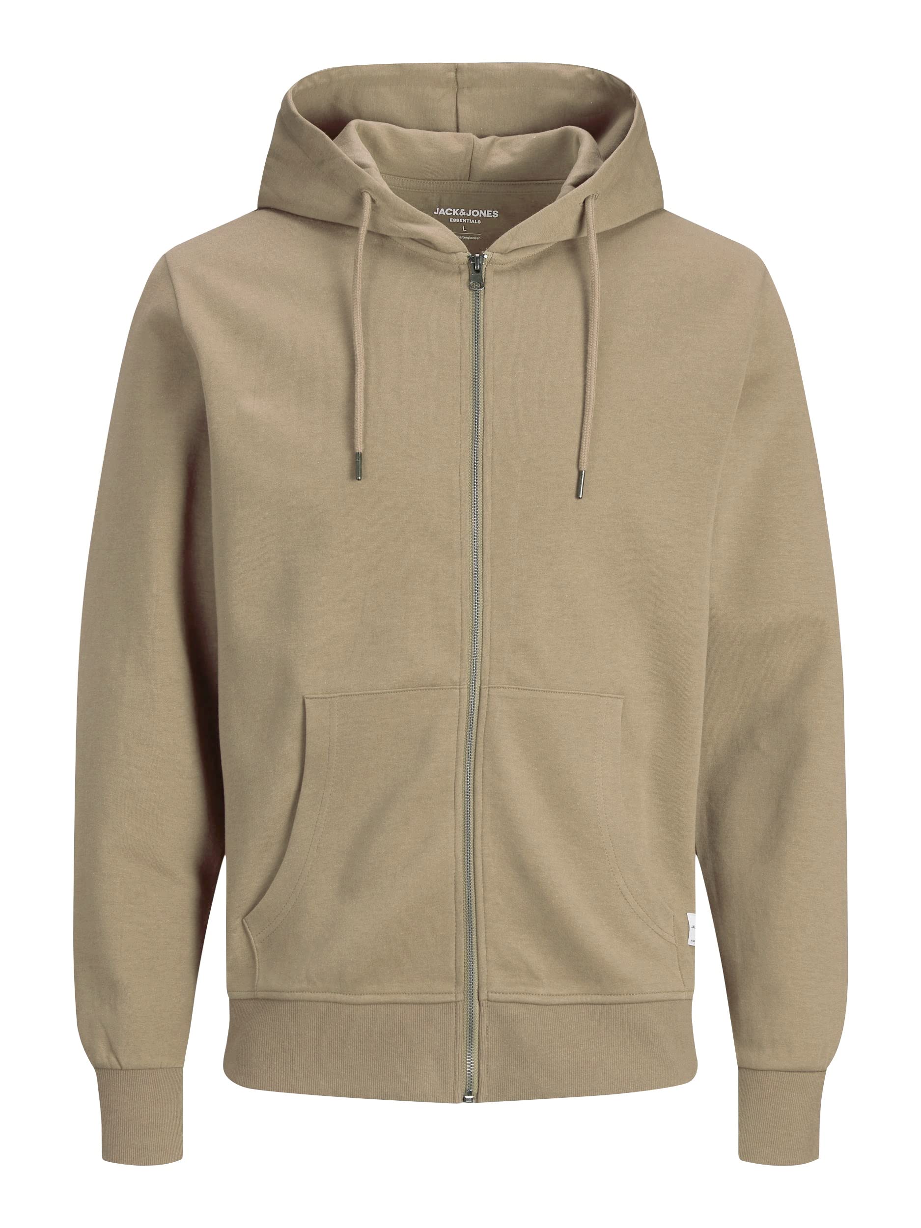 JACK & JONES Herren JJEBASIC Sweat Zip Hood, Crockery/REG, S