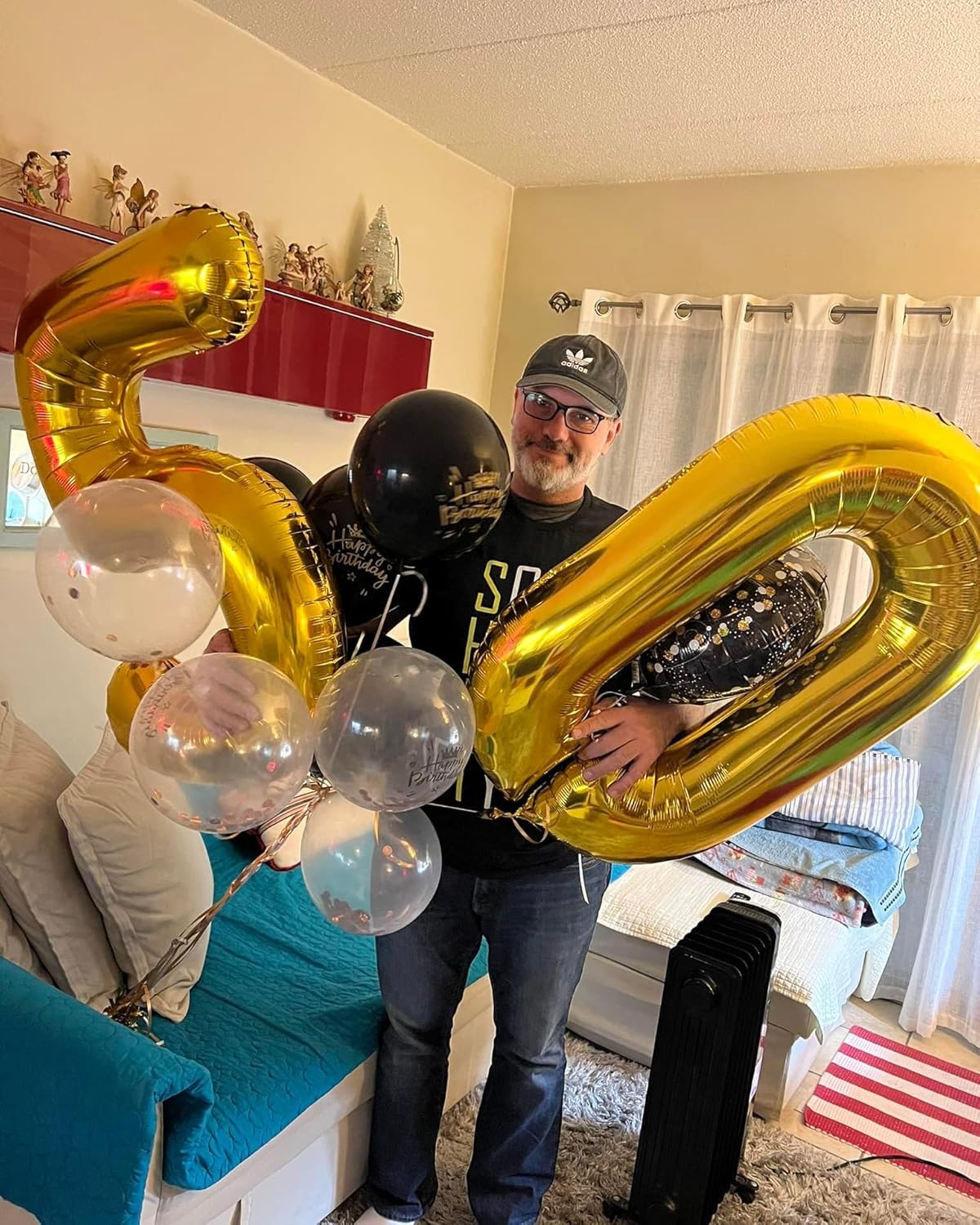 Gold Number 50 Balloon 40 inch, 50 Number Balloons, 50th Gold Birthday Decorations, 50 Year Old Women Men Golden Party Supplies - Image 2