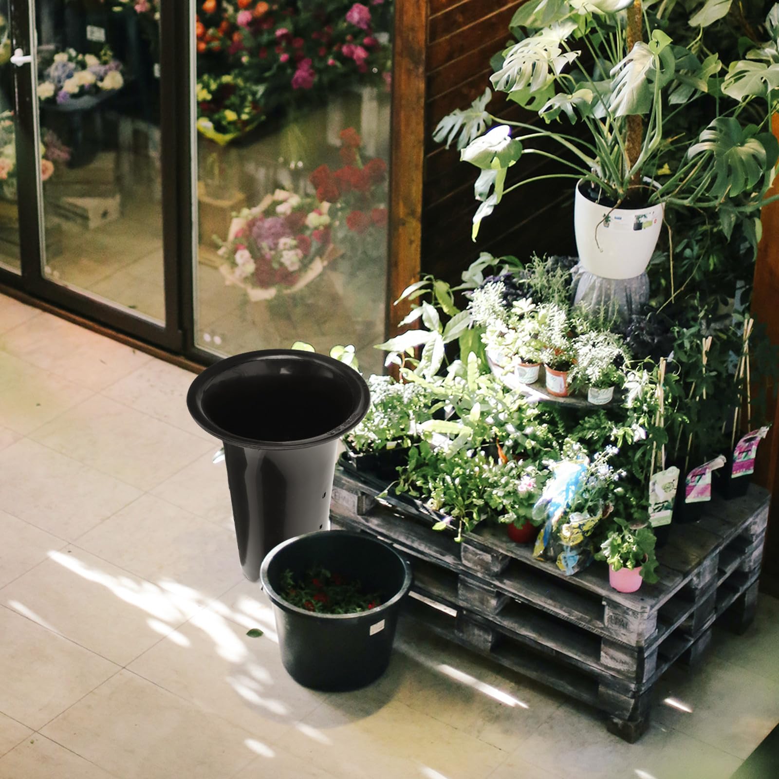 DOITOOL 10 Pcs Pots de Plantation pour Orchidées Noirs en Plastique Épais Contrôle des Racines, Design Simple et Surface Respirante, pour Jardin et Intérieur