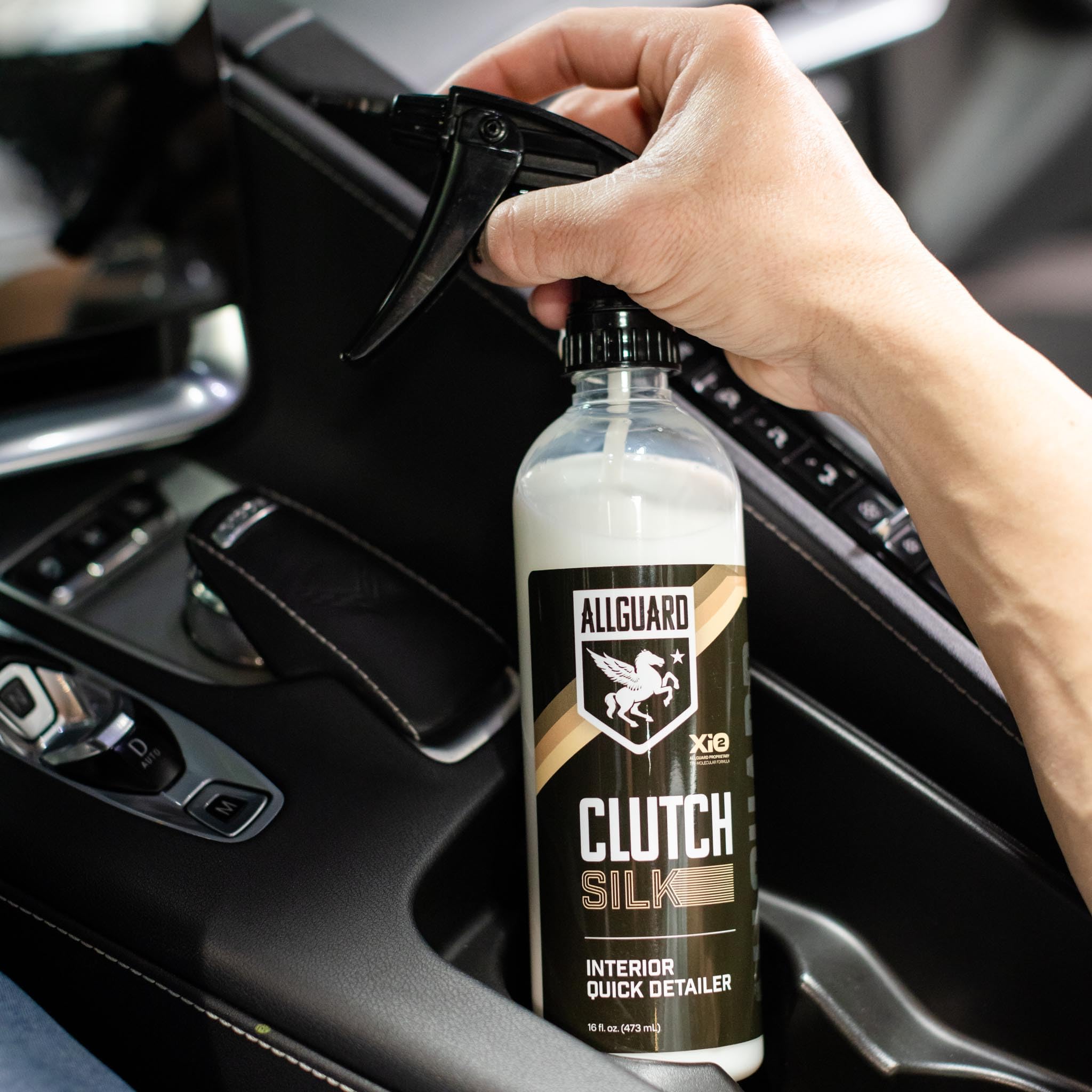 AllGuard Clutch SILK - Interior Cleaner & Quick Detailer Formulated with XiO2™ Ceramic - Protects While Cleaning Leather, Plastics, Vinyl, Glass & More - Satin Finish with UV Defense & Anti-Static