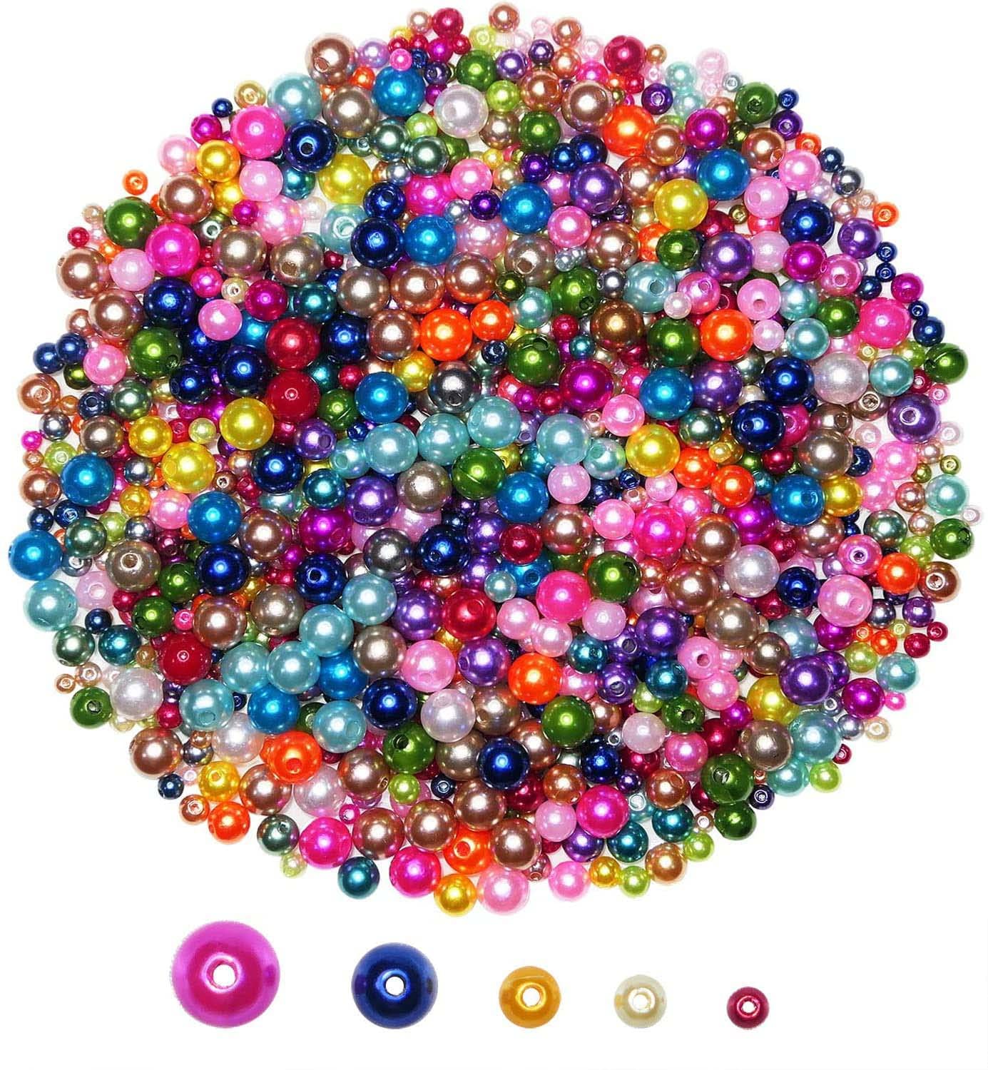 DIY Crafts 100x Pcs, Mix Items, Line Pearl Beads, Artificial Beads Garland, Plastic Pearl String Mixed Items for Crafts (Color Random Lot) Jewellery Accessories Home Decorati(100x Pcs, Mix Items) 1
